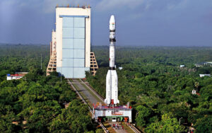 An Indian Geosynchronous Satellite Launch Vehicle rolls out to the launch pad on Sriharikota Island. Credit: ISRO