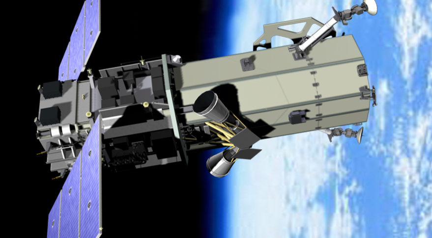 Artist's concept of DigitalGlobe's Worldview-2 satellite. Credit: Ball Aerospace