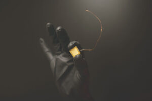 A dime-sized thruster chip developed by Accion Systems. Credit: Accion Systems