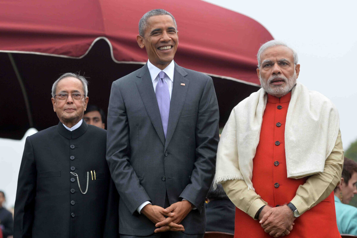 Mukherjee, Modi, Obama