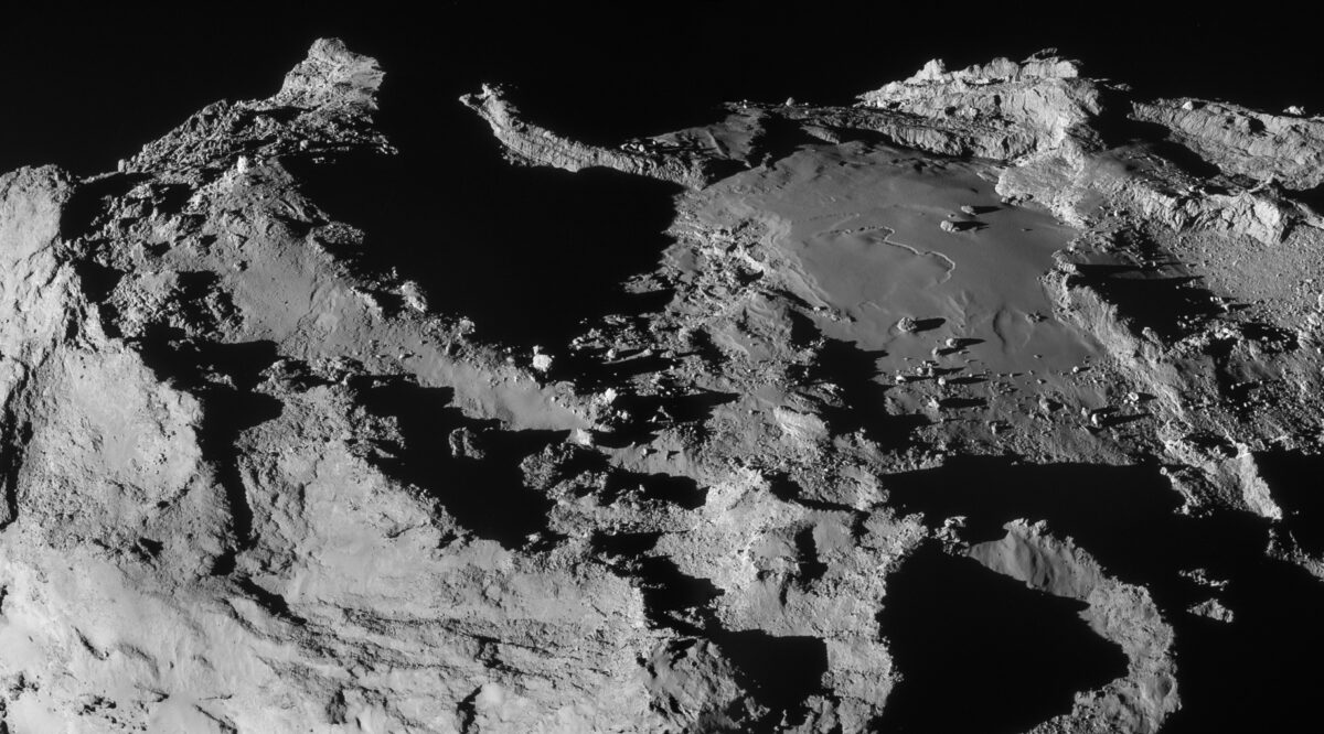 Rosetta image of Imhotep region on Comet 67P/Churyumov-Gerasimenko