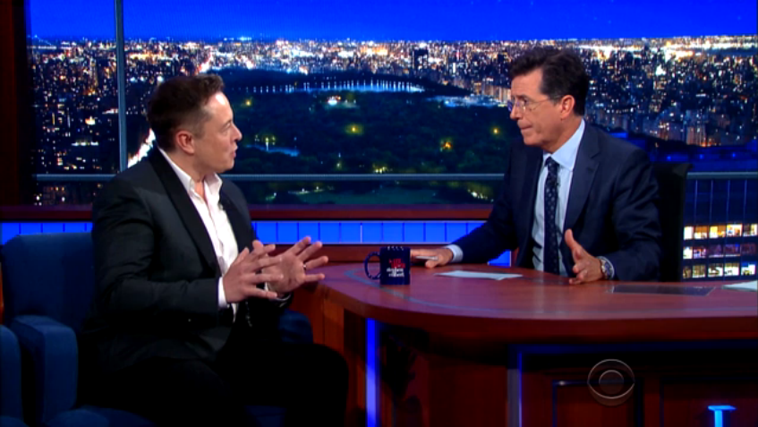 Musk and Colbert