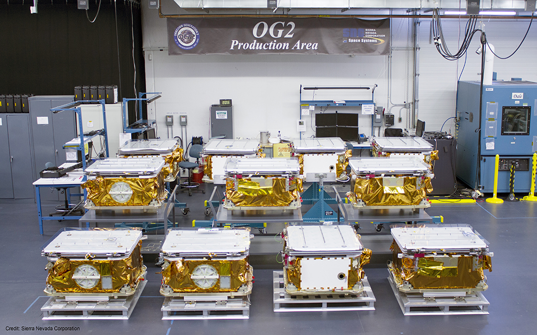 Stowed OG2 Satellites at SNC Orbcomm