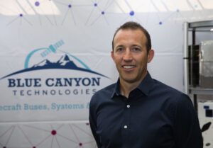 George Stafford, Blue Canyon president and chief executive, at the Small Satellite Conference at Utah State University in Logan, Utah Aug. 7, 2018. Credit: SpaceNews/Keith Johnson