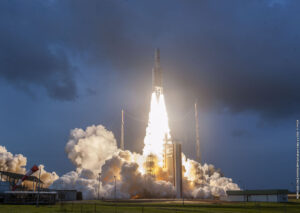 Arianespace's VA246 Ariane 5 mission lifts off from the Guiana Space Centre in South America Dec. 4, 2018. Credit: Arianespace