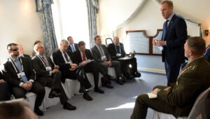 Acting Secretary of Defense Patrick Shanahan meets with a U.S. congressional delegation on the sidelines of the Munich Security Conference, Munich, Germany, Feb. 16, 2019. Credit: DoD