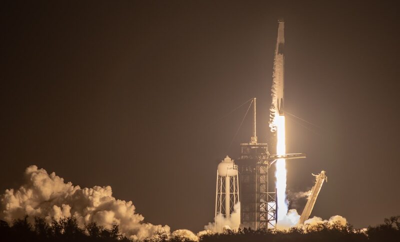 Falcon 9 Crew Dragon liftoff