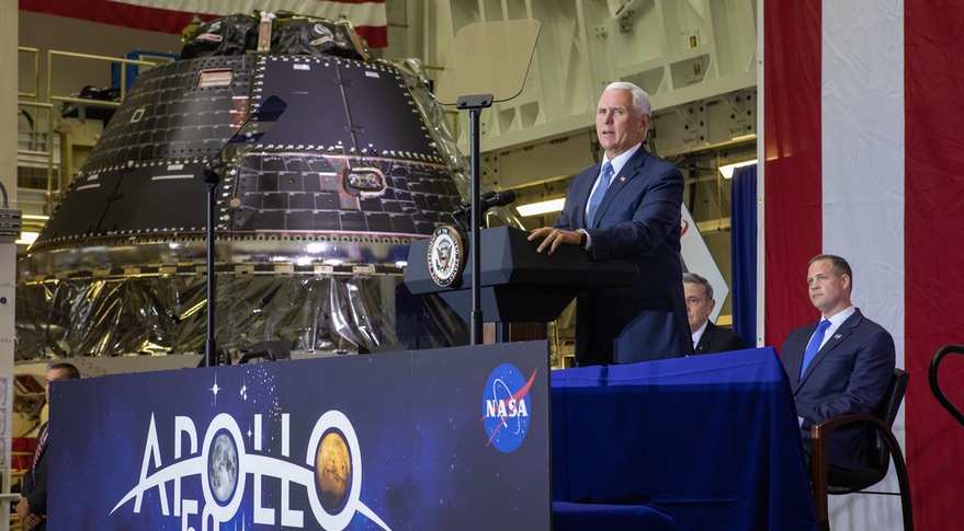 Pence and Orion at KSC