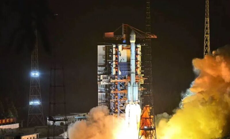 Nighttime liftoff of a Long March 3B from Xichang Satellite Launch Center in Sichuan, southwest China, at 2:09 p.m. Eastern June 24, 2019.