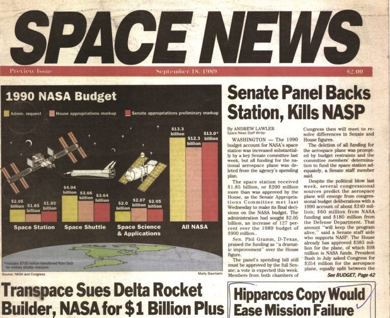 Cover_Vol. 0 No. 1 SPACE NEWS September 18, 1989 SpaceNews