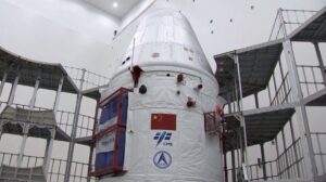 A prototype Chinese new-generation spacecraft undergoing testing.