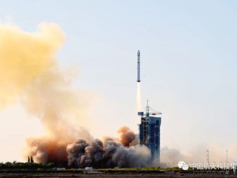 A Long March 2D carrying the Shiyan-6 (02) satellite lifts off from Jiuquan on July 4, 2020.
