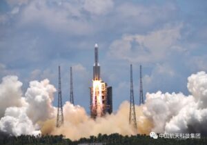 Liftoff of the Tianwen-1 spacecraft atop a Long March 5 from Wenchang, July 23, 2020.