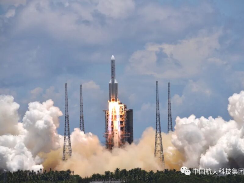 Liftoff of the Tianwen-1 spacecraft atop a Long March 5 from Wenchang, July 23, 2020.