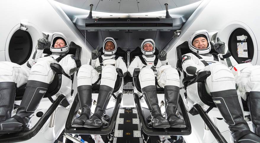 Crew-1 astronauts in Crew Dragon