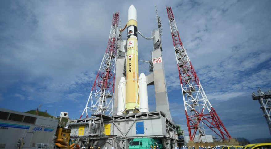 Rollout of the H-IIA launcher carrying UAE's Emirates Mars Mission in July 2020.