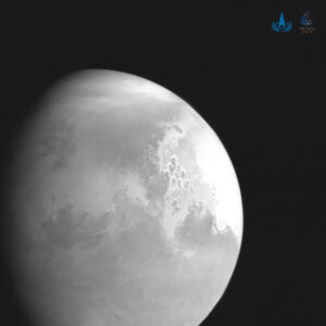 An image of Mars returned from Tianwen-1 from 2.2 million kilometers, ahead of Mars orbit insertion.