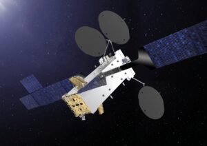 A rendering of the SATRIA satellite