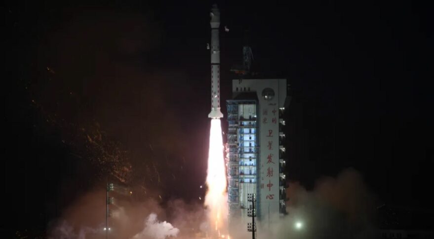 A Long March 4C lifts off carrying the Gaofen-12 (02) satellite from Jiuquan on March 30, 2021.