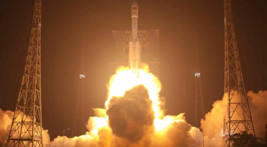 Liftoff of the second Long March 7 in 2017. The third is expected to launch Tianzhou-2 in May 2021.