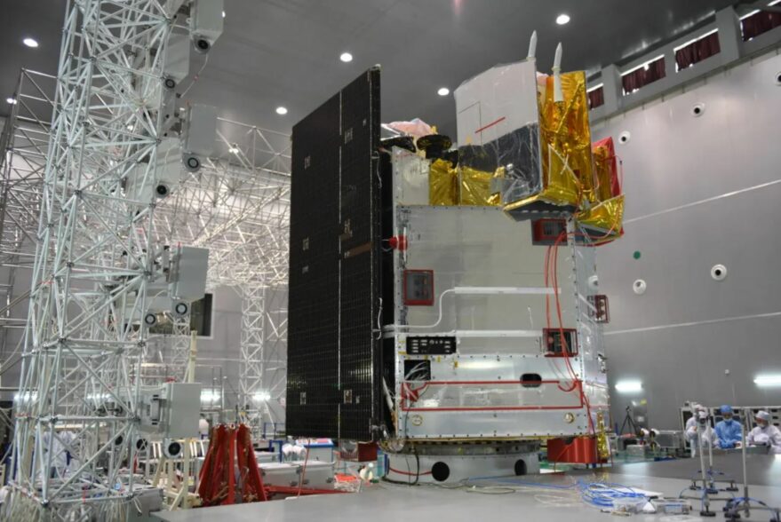 The Fengyun-4B satellite undergoing testing. 