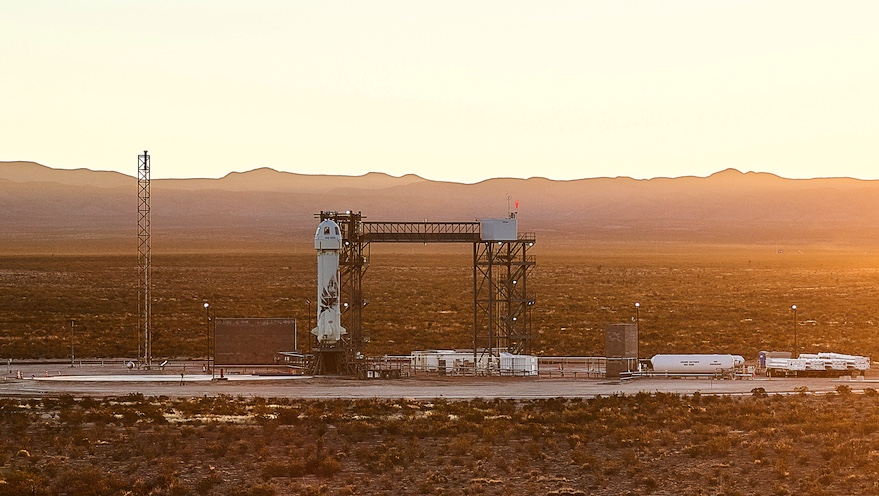 New Shepard on launch pad
