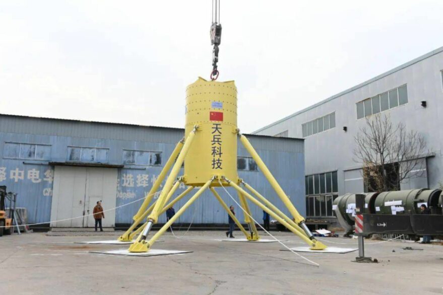 A test of landing legs for Space Pioneer's Tiansuo-1 VTVL test stage in November 2020. 