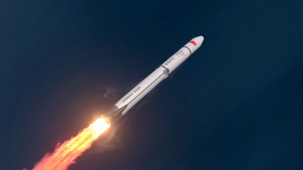 Render of the Tianlong-1 commercial reusable launch vehicle being developed by China's Space Pioneer.
