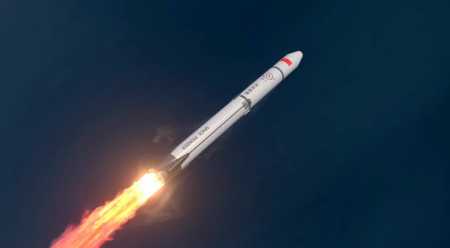 Render of the Tianlong-1 commercial reusable launch vehicle being developed by China's Space Pioneer.