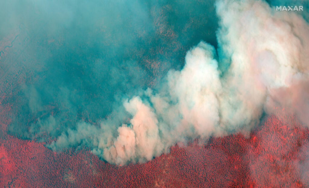 Verbinde die Punkte |  Waldbrände schreiten voran, aber auch die Satellitentechnologie