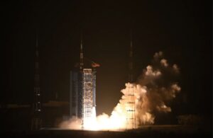 Launch of the Chinese H-alpha Solar Explorer and 10 more satellites on a Long March 2D from Taiyuan, Oct. 14, 2021.