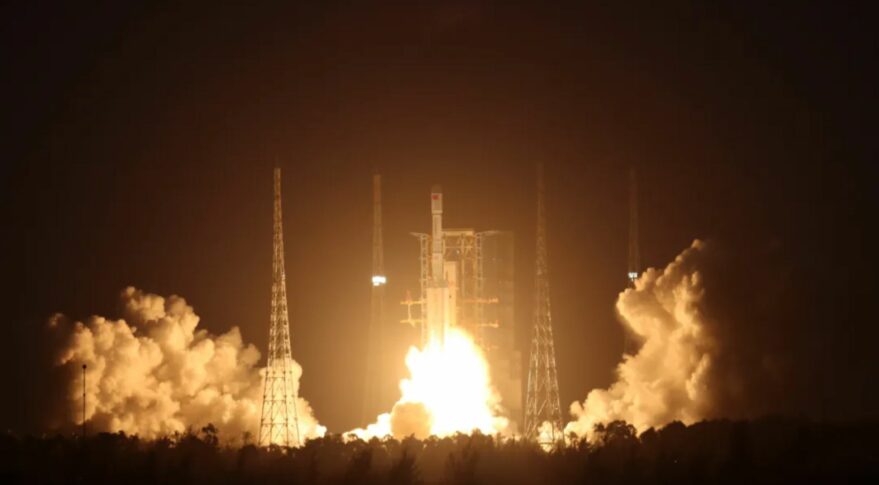 The third Long March 7A rocket lifts off from Wenchang, Dec. 23, 2021, carrying two Shiyan-12 satellites.