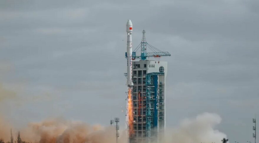Liftoff of a Long March 4C rocket from Jiuquan at 03:109a.m. Eastern (1509 local), March 17, 2022.