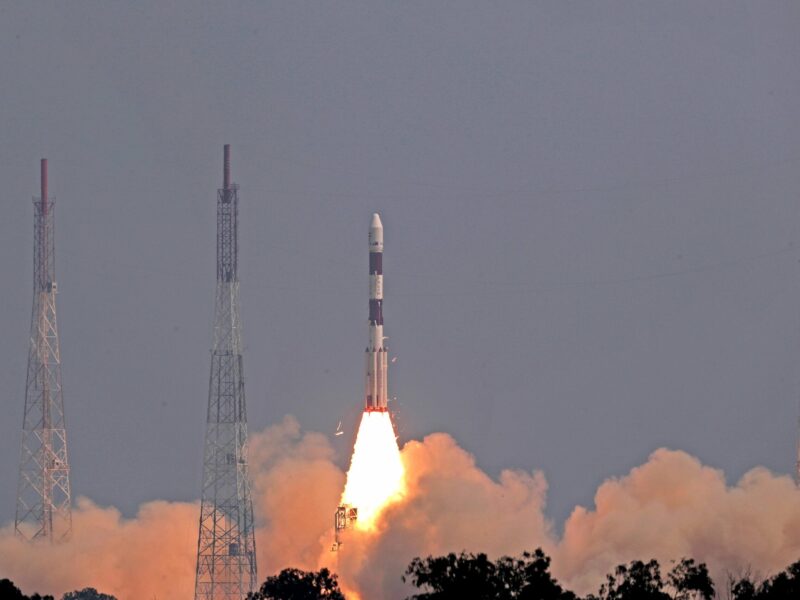 India’s Polar Satellite Launch Vehicle blasts off from the Satish Dhawan Space Centre Nov. 26, carrying nine satellites