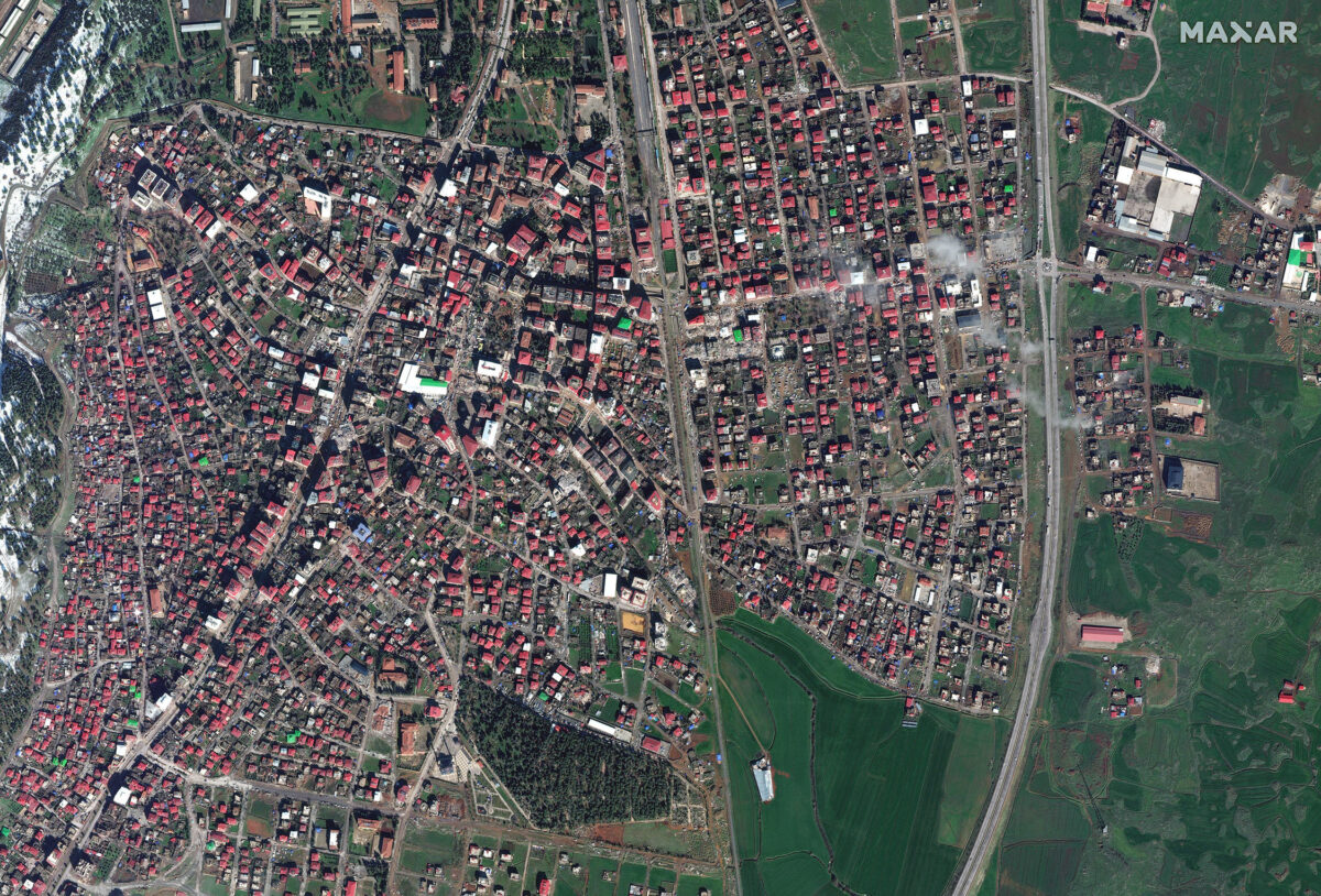 Maxar satellite image of Islahiye, Turkey collected February 7, 2023. Credit: Maxar Technologies