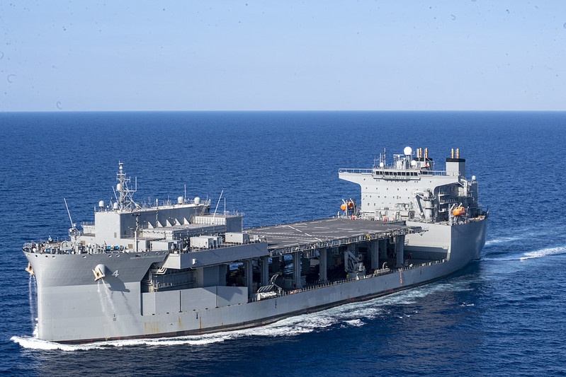 The Military Sealift Command’s USS Hershel "Woody" Williams during a deployment in the U.S. Naval Forces Europe-Africa area of responsibility in support of maritime missions and special operations. Credit: U.S. Navy