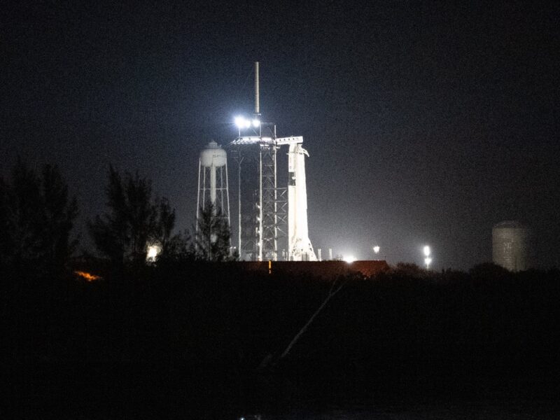 Falcon 9 on pad for Crew-6 launch