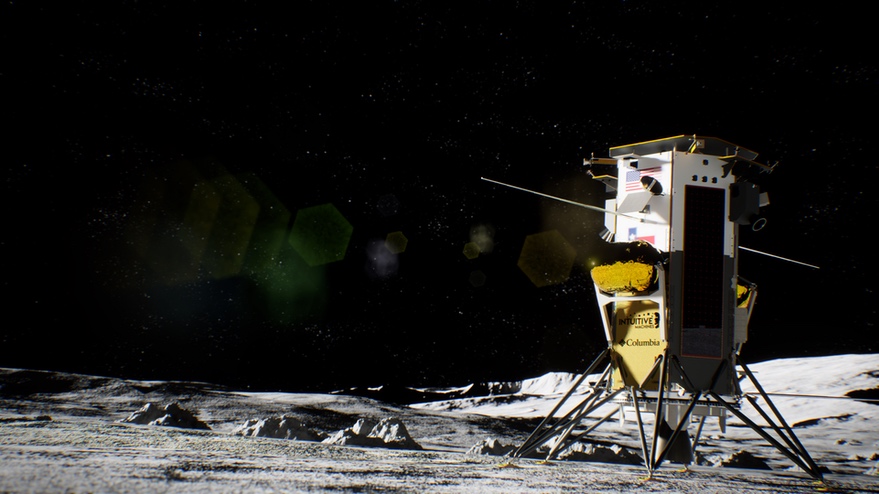 IM-1 at lunar south pole