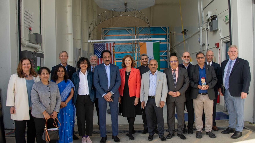 U.S. and Indian officials at JPL