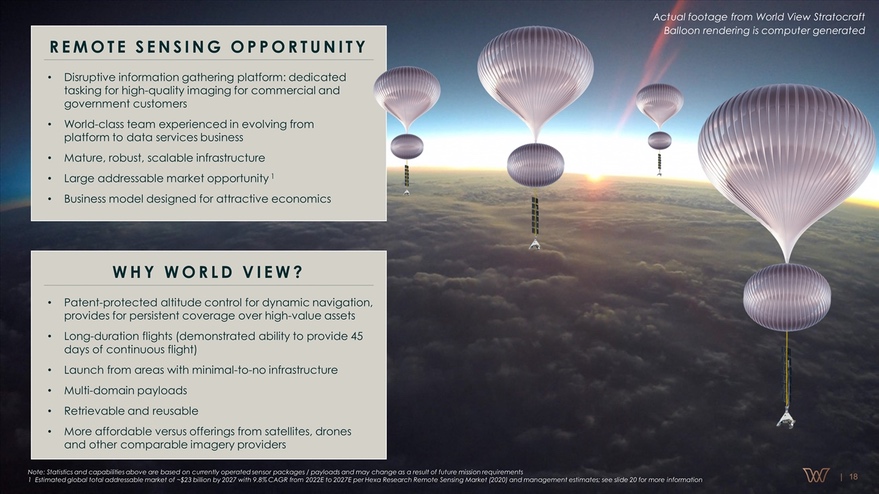 World View slide of remote sensing market