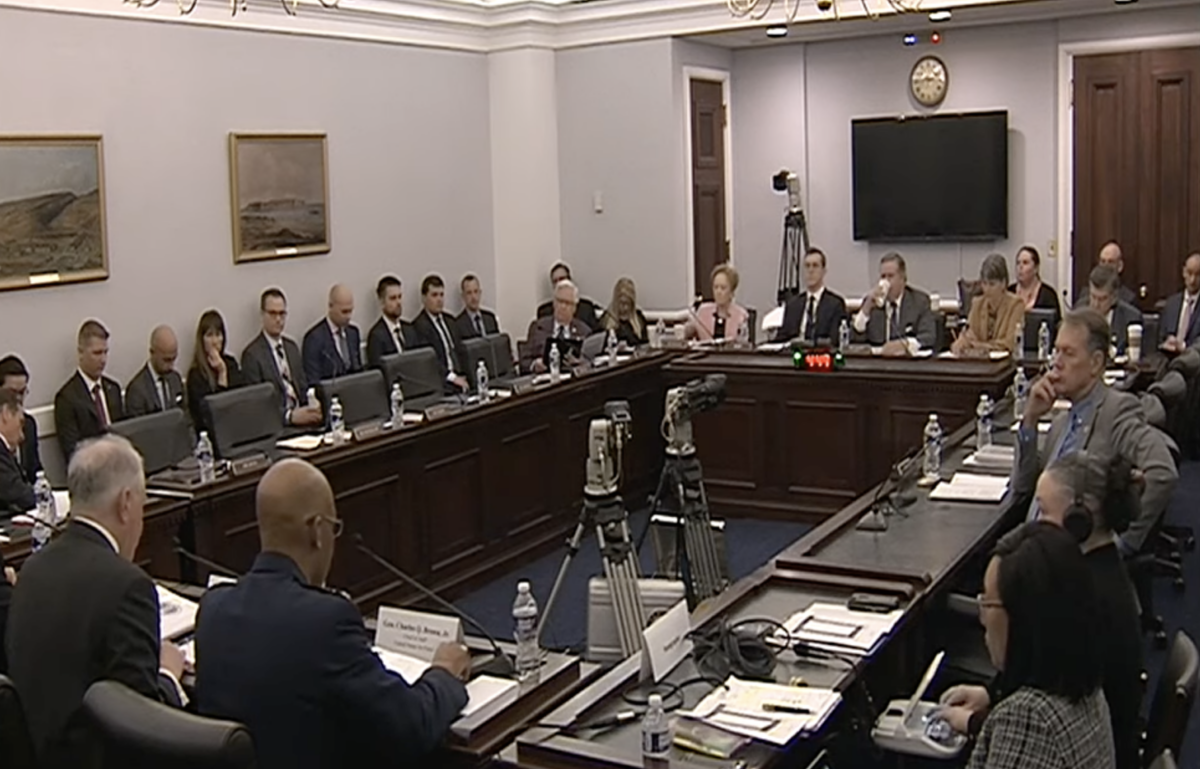 Department of the Air Force leaders testify March 28, 2023 at a hearing of the House Appropriations Committe’s defense subcommittee. Credit: HAC livestream