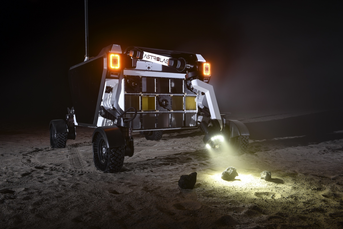 Astrolab FLEX rover at night