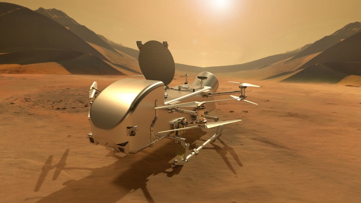 Dragonfly on surface of Titan
