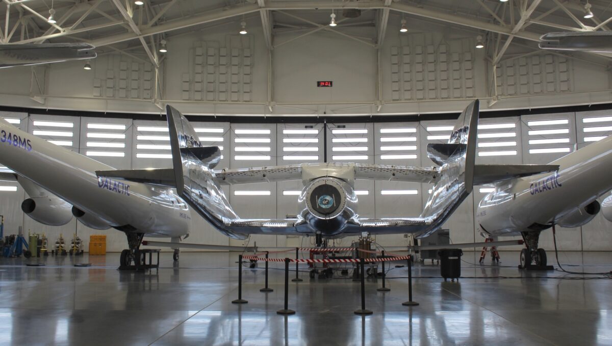 SpaceShipTwo in hangar