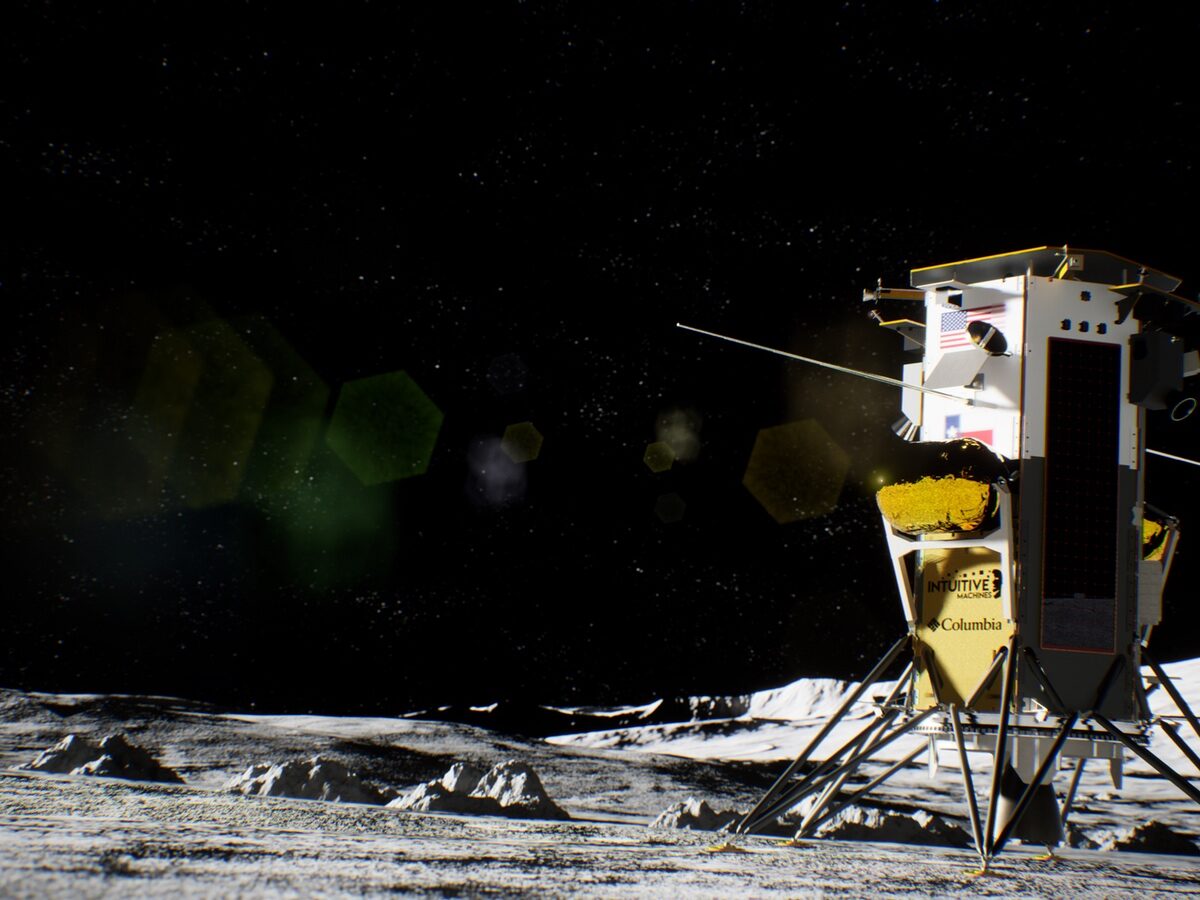 IM-1 lander on the moon illustration