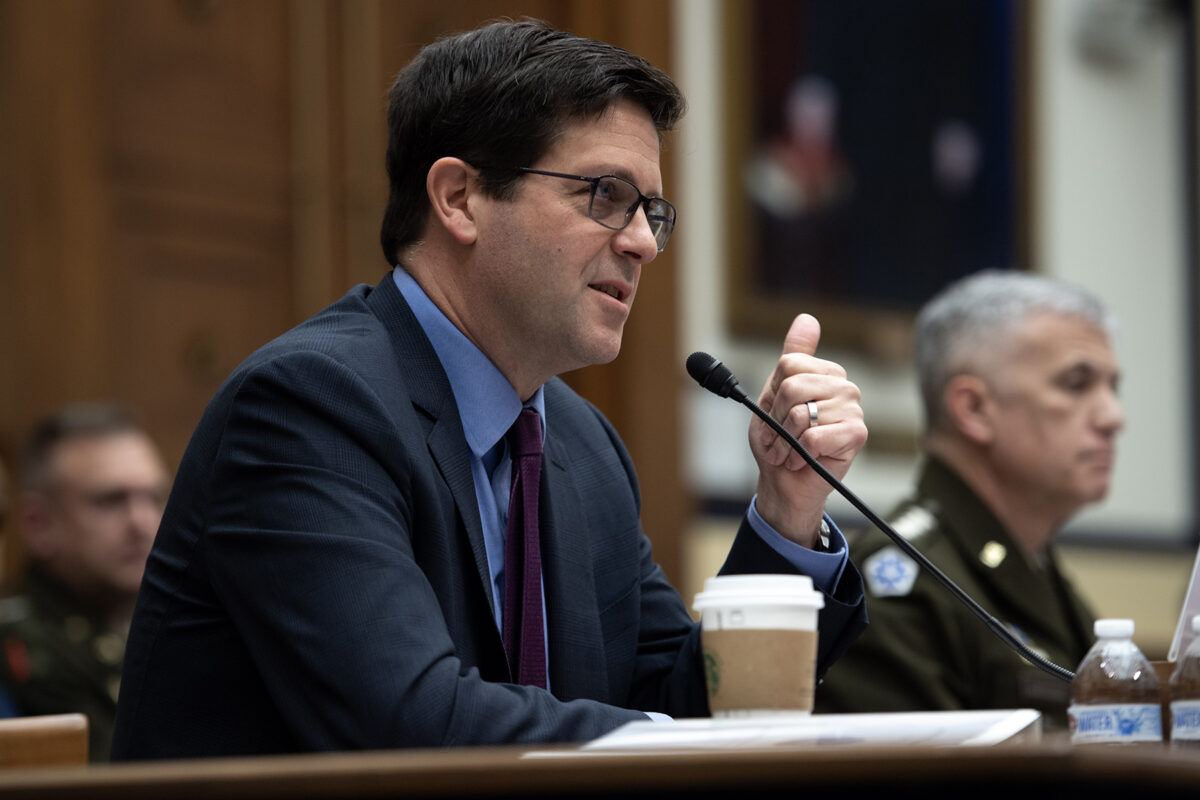 Assistant Secretary of Defense John Plumb testifies before the House Armed Services Committee in Washington, D.C. March 30, 2023. (DoD photo by EJ Hersom)